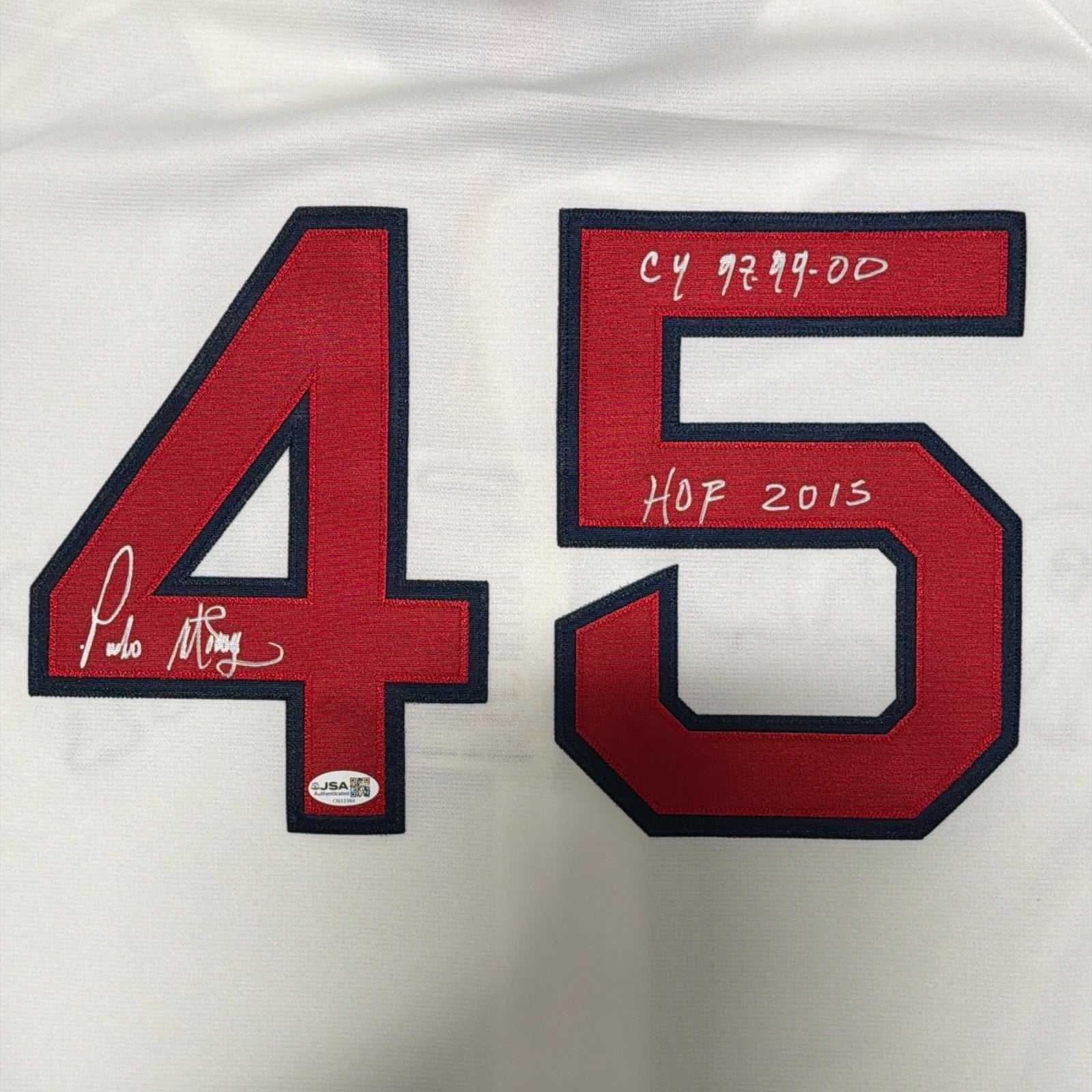 Pedro Martinez Signed Red Sox Mitchell & Ness Authentic Jersey w/ CY HOF JSA COA1