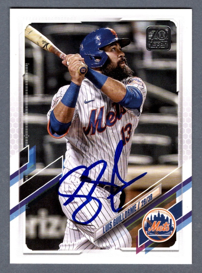 Luis Guillorme Signed 2021 Topps Update Series #US127 LSCM COA New York Mets0