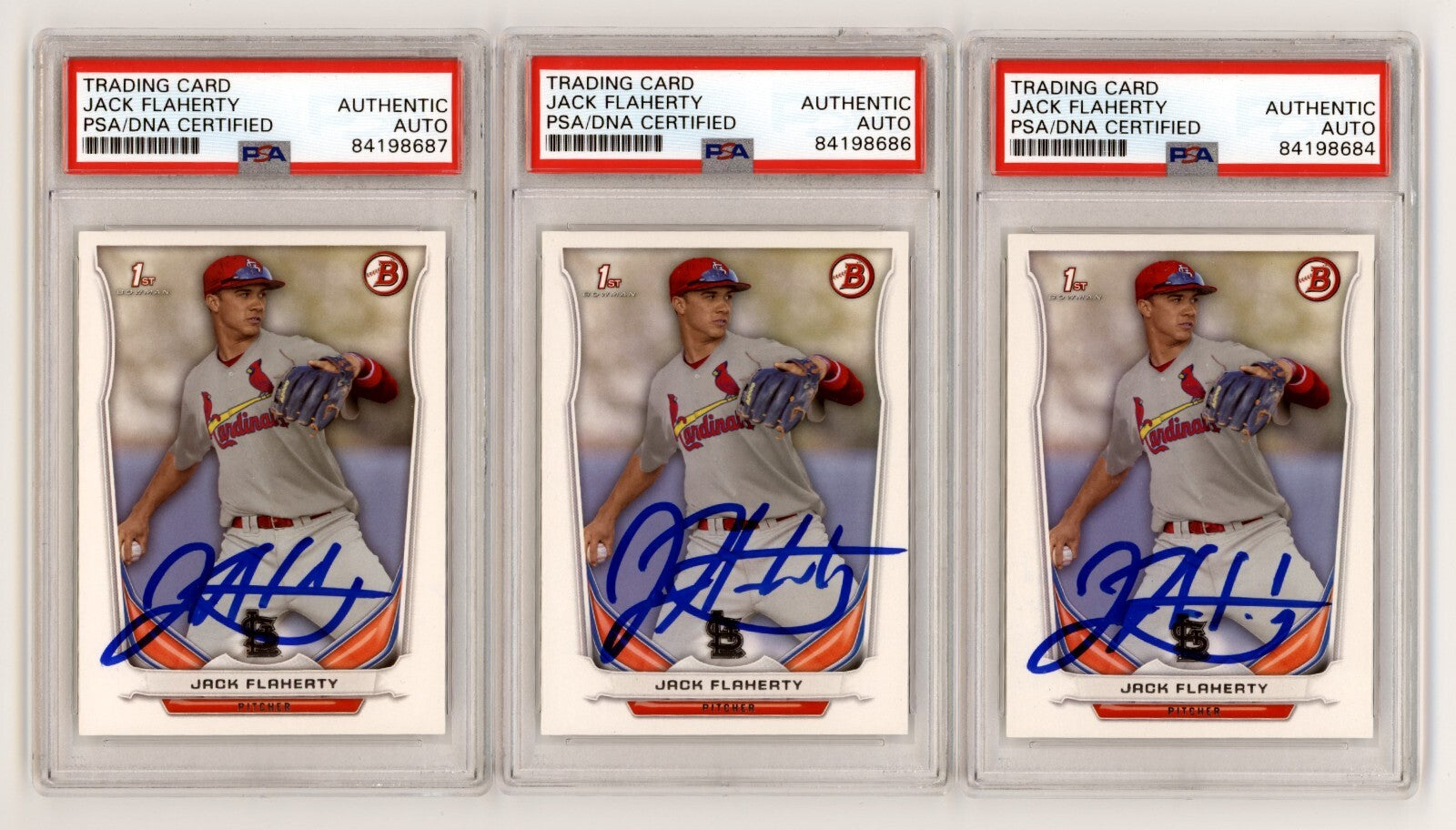 Jack Flaherty 2014 Bowman Draft DP30 1st Rookie RC Signed PSA Authentic Auto0