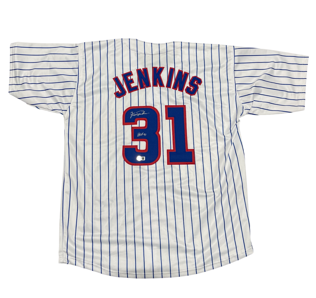 Fergie Jenkins Signed Chicago Cubs Custom Jersey w/ HOF 91 Beckett Wit BAS COA0