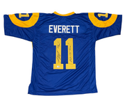 Jim Everett Signed Rams Custom Jersey w Not Chris F** Jim Rome Beckett W BAS COA0