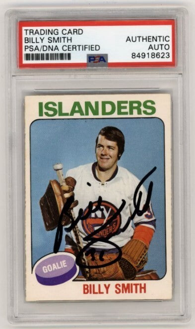 Billy Smith 1975-76 O-Pee-Chee OPC #372 Signed PSA Authentic Auto Islanders HOF0