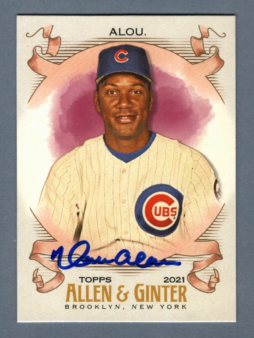Moises Alou Signed 2021 Topps Allen & Ginter SP #321 LSCM COA Chicago Cubs0