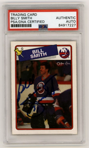 Billy Smith 1988-89 O-Pee-Chee OPC #17 Signed PSA Authentic Auto Blue Islanders0