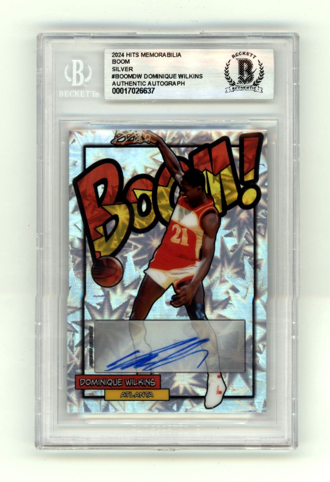 Dominique Wilkins 2024 Hits Memorabilia BOOM Silver Signed BGS BAS Auto Hawks0