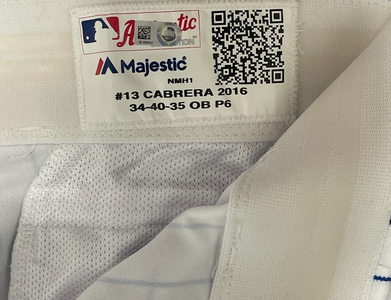 Asdrubal Cabrera 2016 New York Mets Game Used Issued Pants MLB HOLO COA2