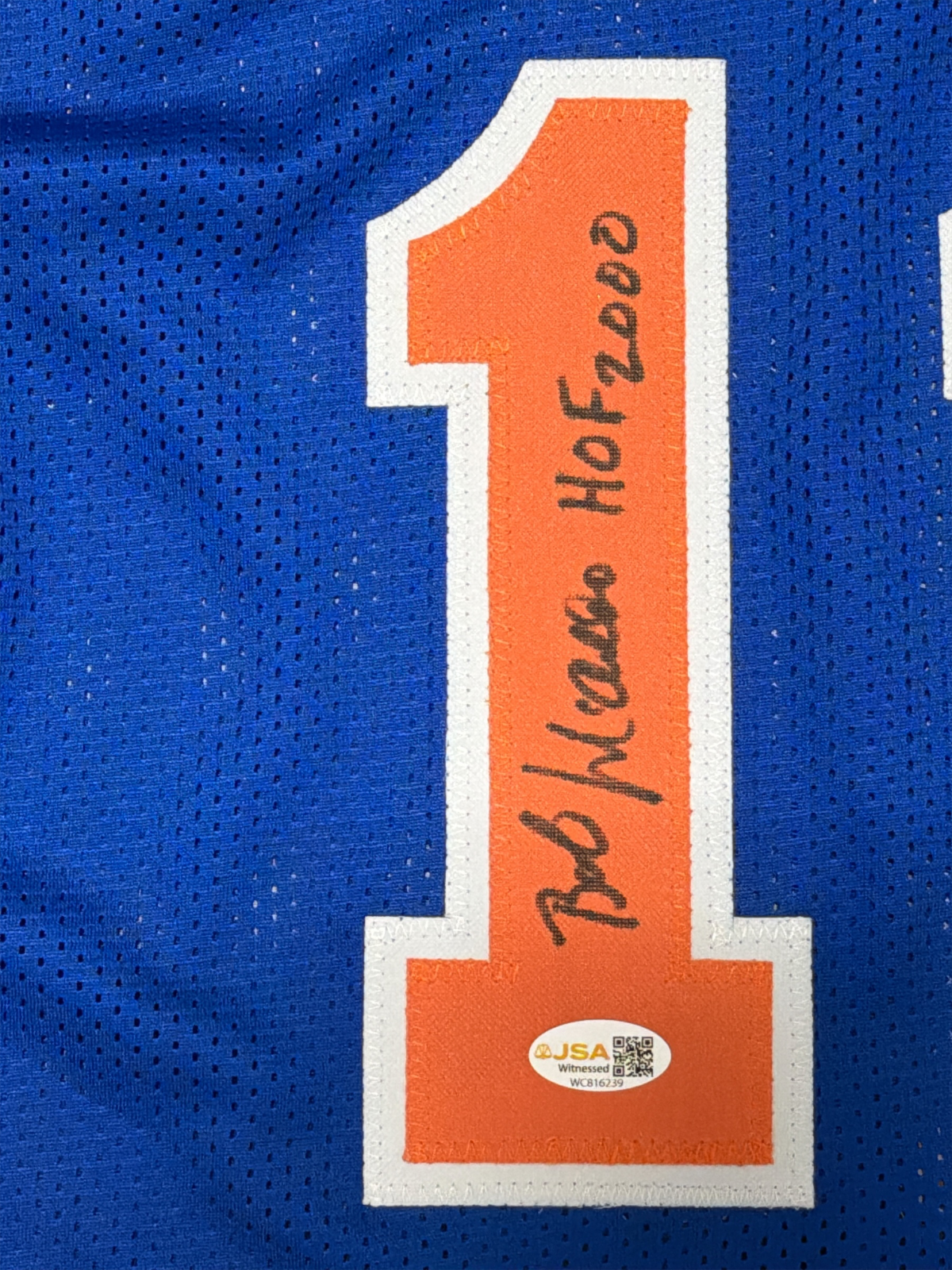 Bob McAdoo Signed New York Knicks Custom Jersey w/ HOF 2000 JSA Witness COA1
