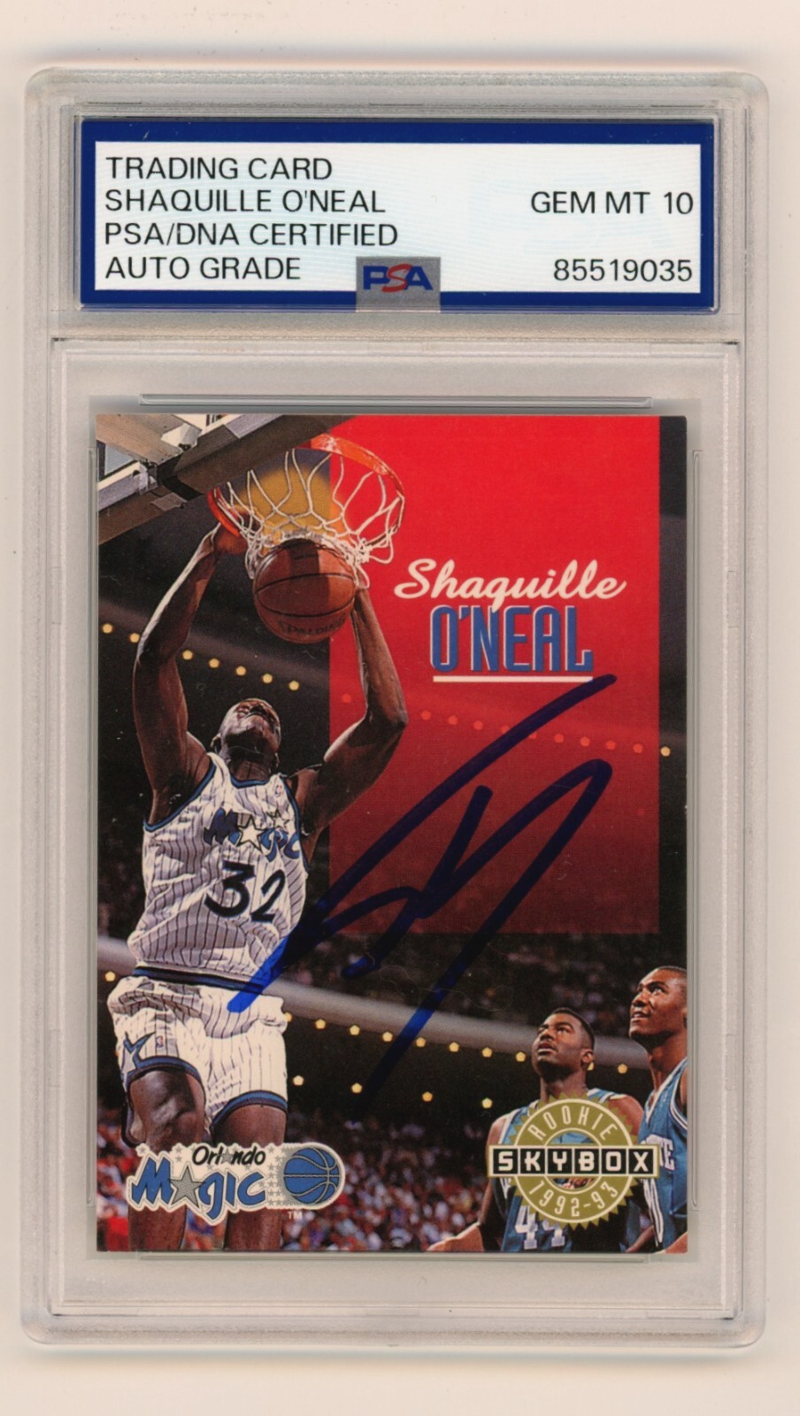 Shaquille O'Neal 1992-93 Skybox #382 Rookie RC Signed PSA 10 Auto BAS Magic Shaq0