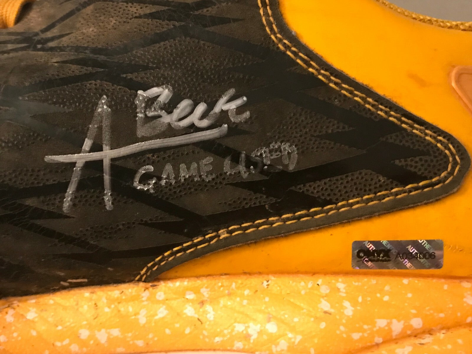 Austin Beck Signed Auto Autographed Game Used Cleats (PAIR) Onyx COA Athletics2