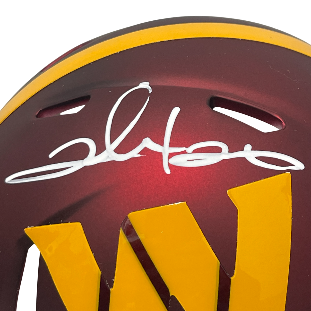 Clinton Portis Signed Washington Speed Mini Helmet Beckett Witness BAS COA1