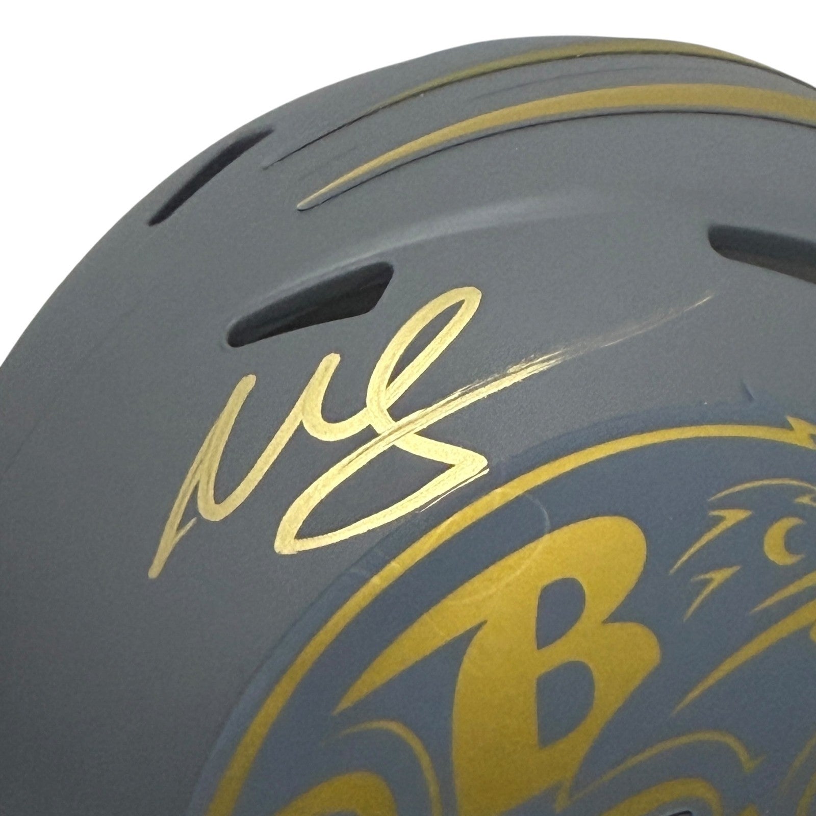Willis McGahee Signed Baltimore Ravens Slate Mini Helmet JSA Witness COA1