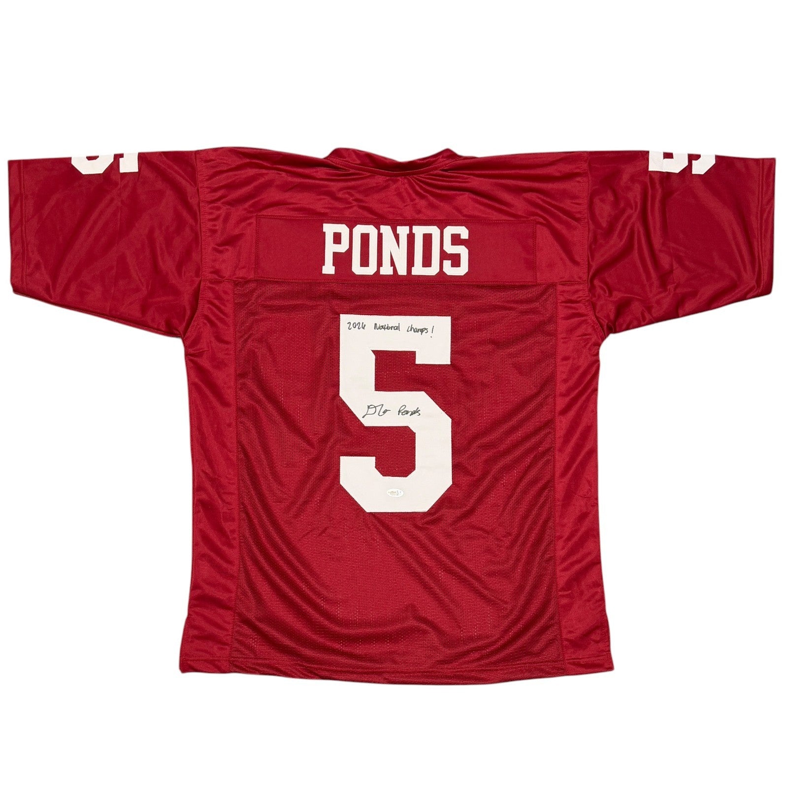 D'Angelo Ponds Signed Indiana Custom Jersey w/ 2026 National Champs JSA Wit COA0