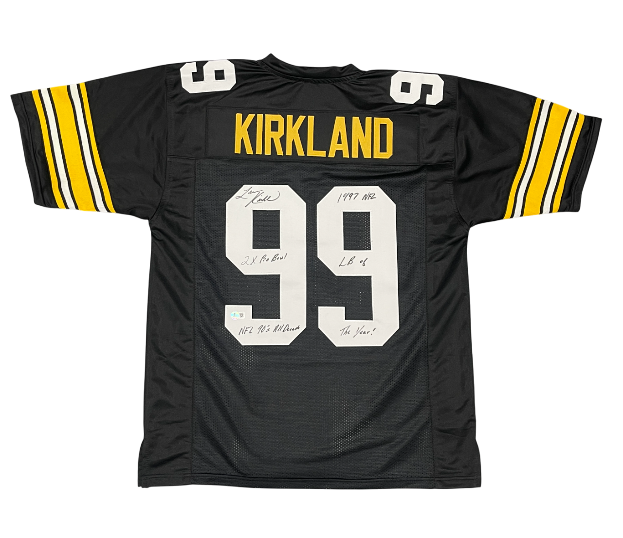 Levon Kirkland Signed Pittsburgh Steelers Custom Jersey 3x Ins Beckett W BAS COA0