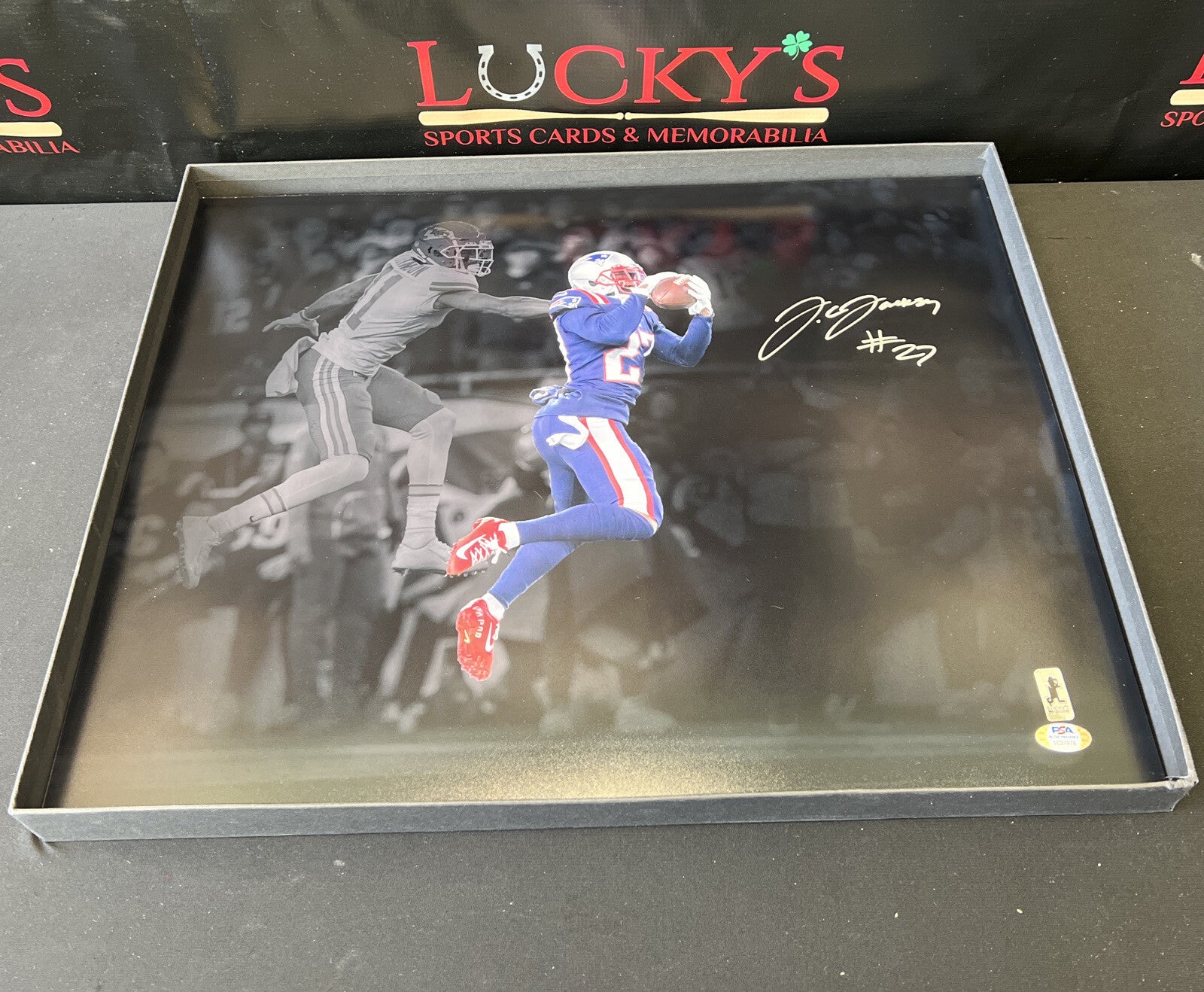 JC Jackson Signed Auto 16x20 Photo PSA INT COA New England Patriots SPOTLIGHT3