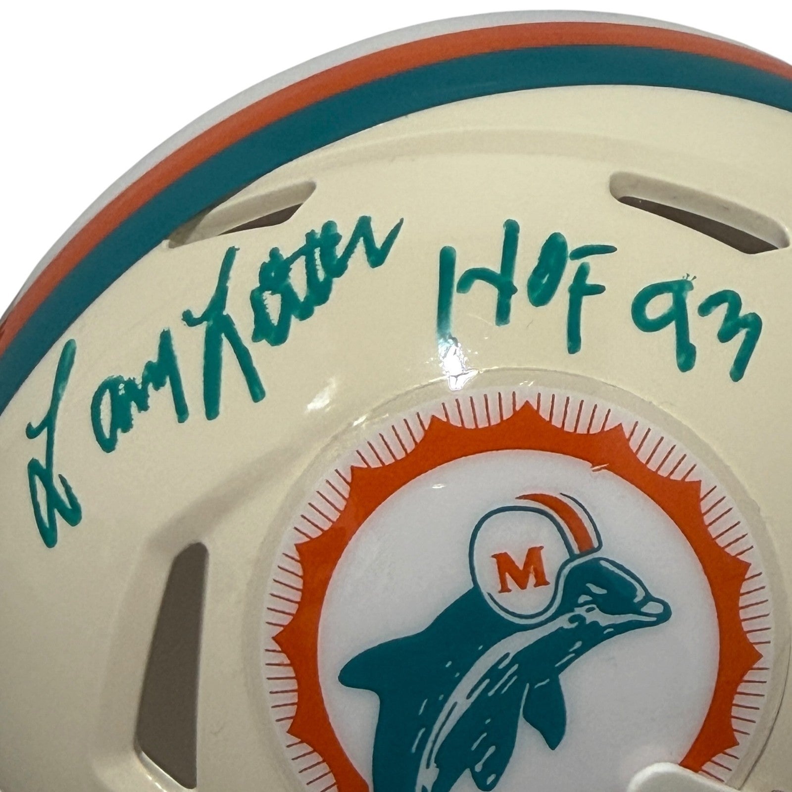 Larry Little Signed Miami Dolphins Retro Mini Helmet w/ HOF 93 JSA Witness COA1