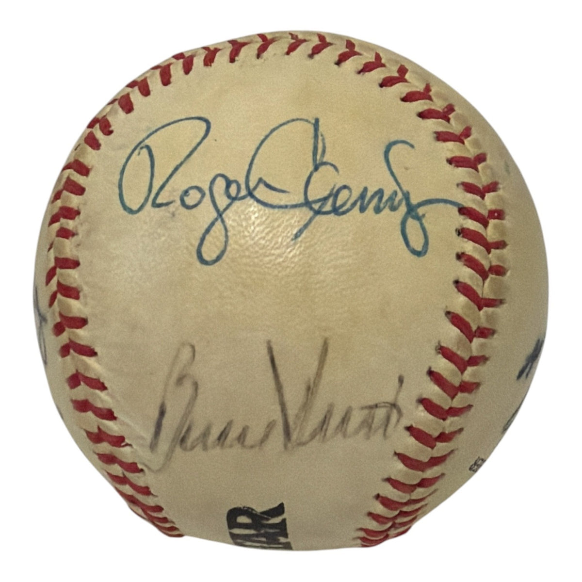 Roger Clemens Hurst Gedman Barrett Red Sox Team Signed Wilson Baseball JSA COA0