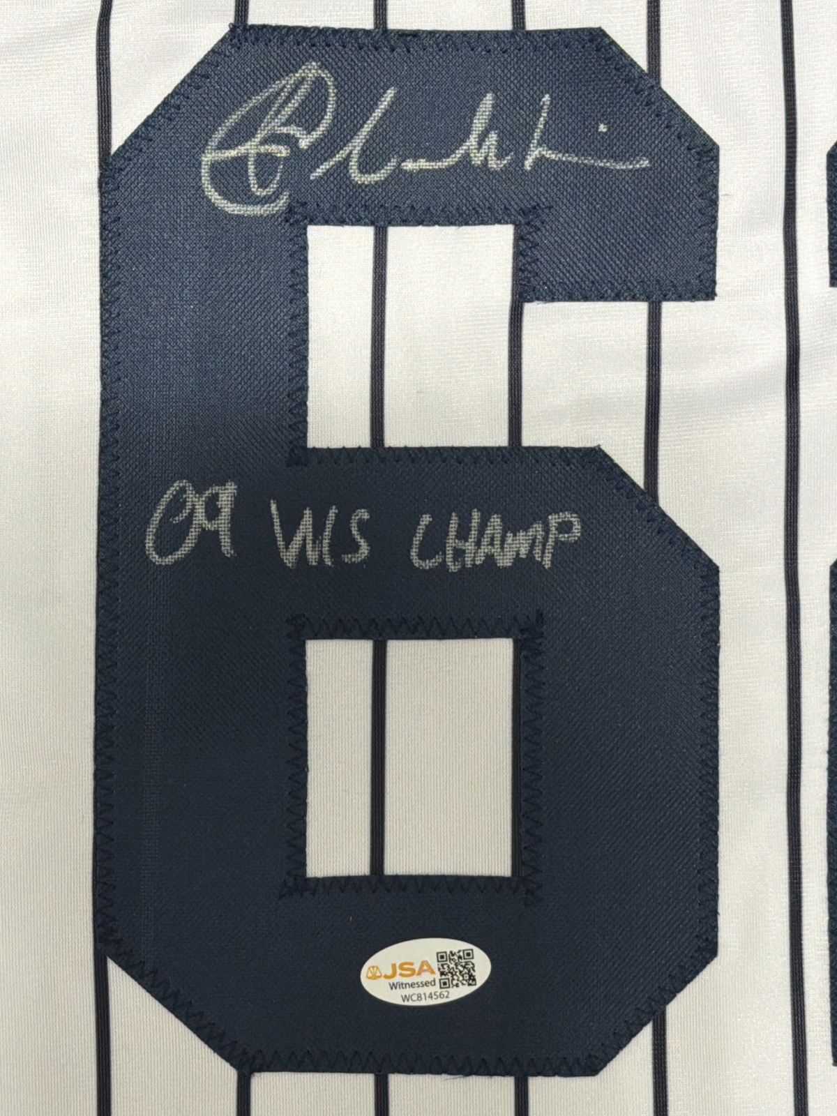 Joba Chamberlain Signed Yankees Custom Jersey w/ 09 WS Champs JSA Witness COA1