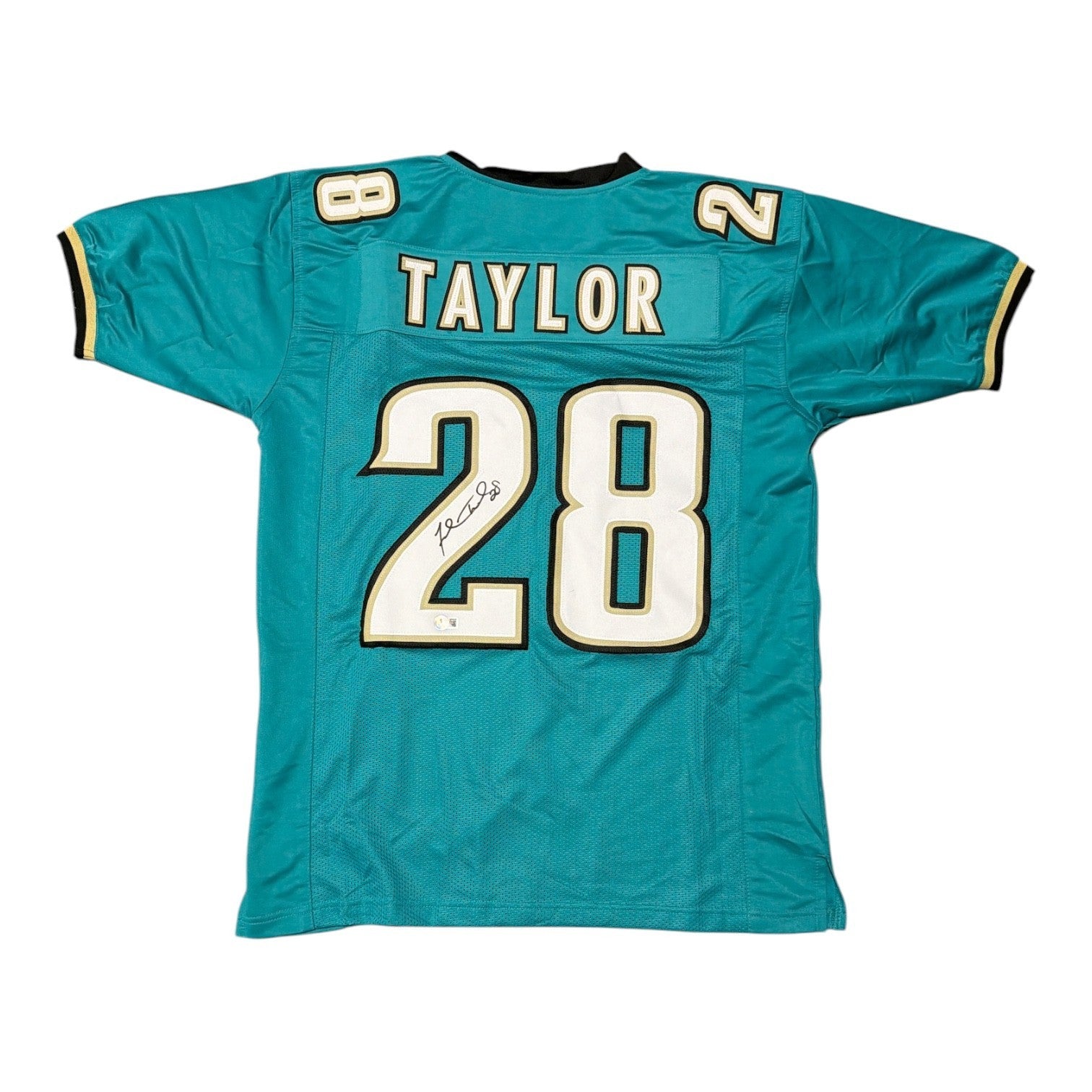 Fred Taylor Signed Jacksonville Jaguars Custom Jersey Beckett Witness BAS COA0