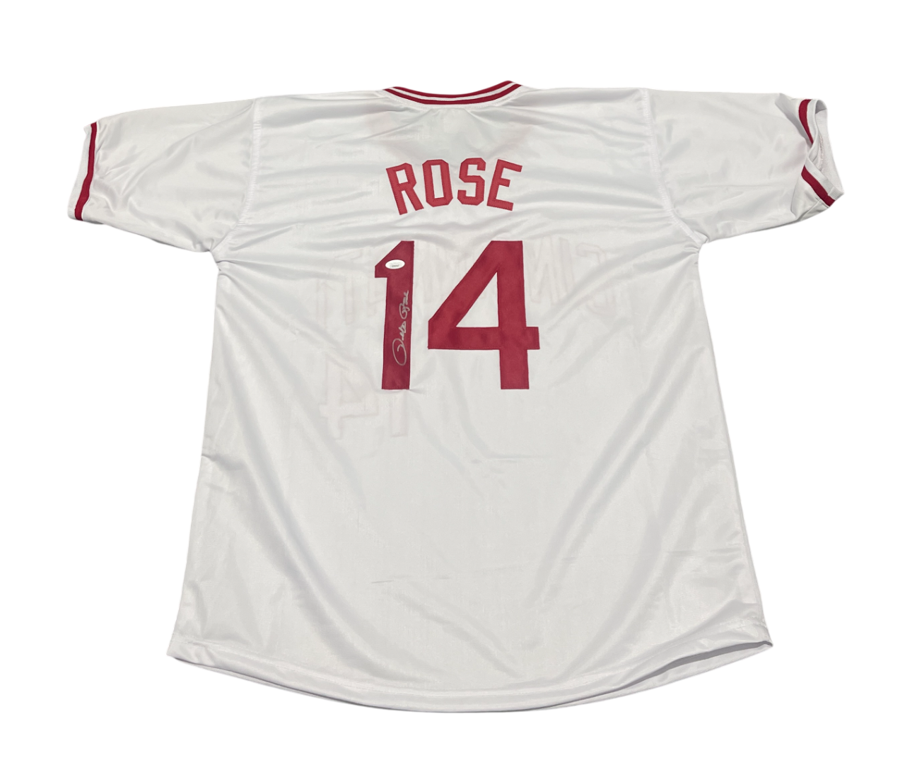 Pete Rose Signed Autographed Cincinnati Reds Custom Jersey JSA COA0