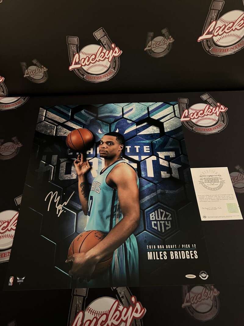 Miles Bridges Signed Auto 20x24 Photo Next Upper Deck UDA COA Hornets NBA Draft4