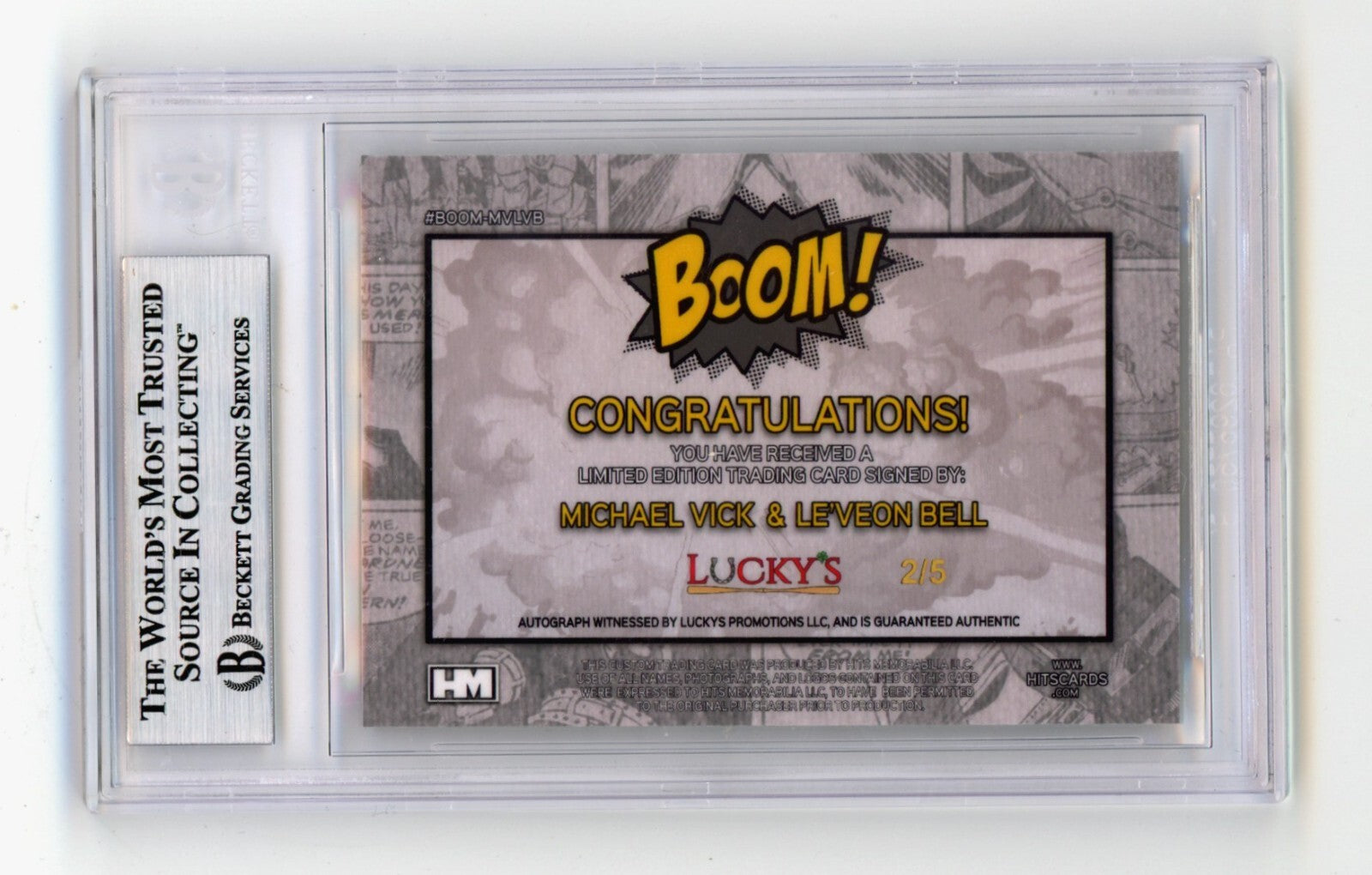 Michael Vick & Le'Veon Bell 2024 Hits Mem BOOM Gold JSY # 2/5 Signed BGS Auto1