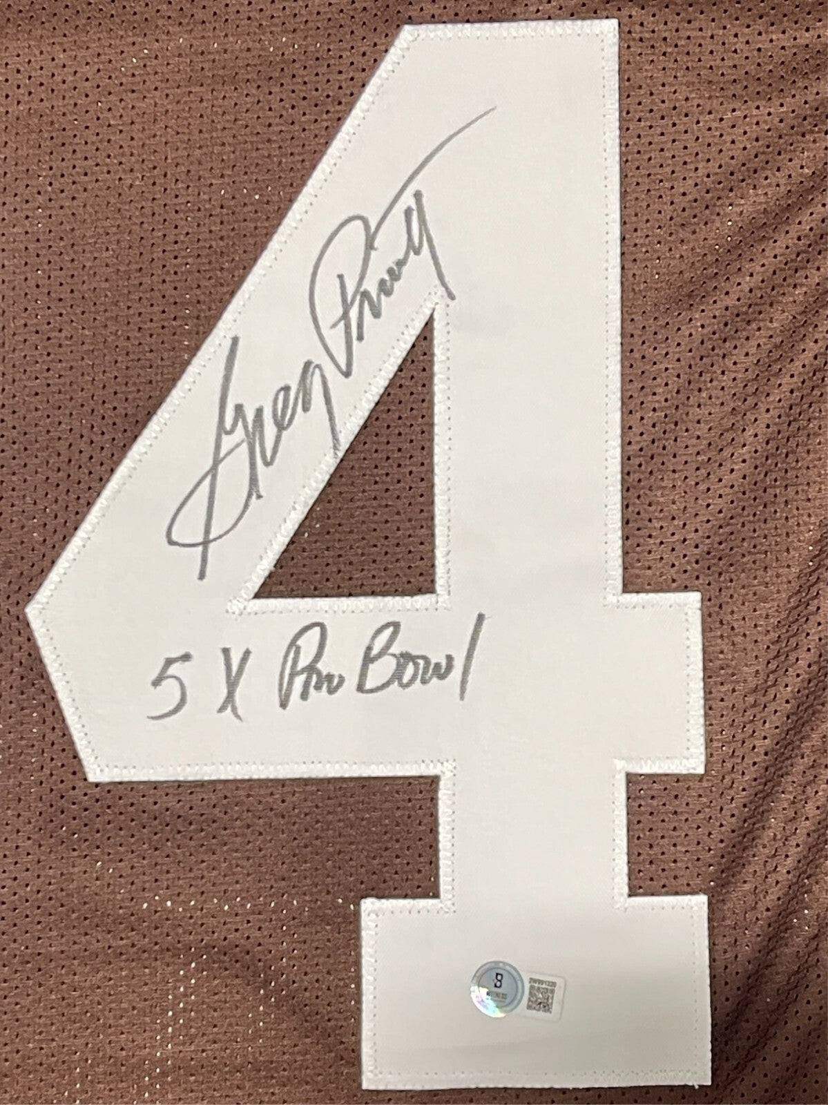 Greg Pruitt Signed Cleveland Browns Custom Jersey w 5 Pro Bowl Beckett W BAS COA1