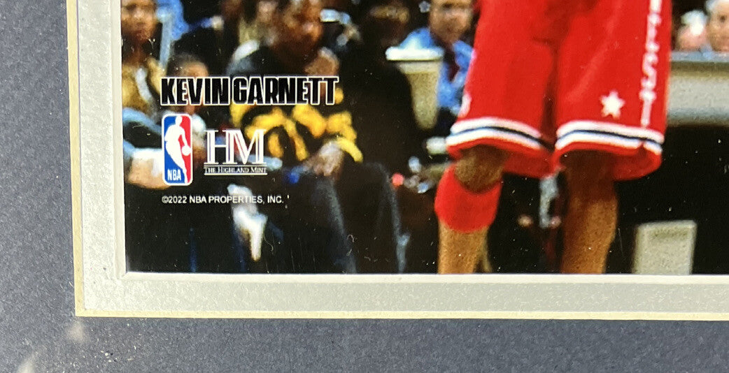 Kevin Garnett Signed Framed 16x20 Photo w/ NBA All Star 03 ASG MVP PSA COA3
