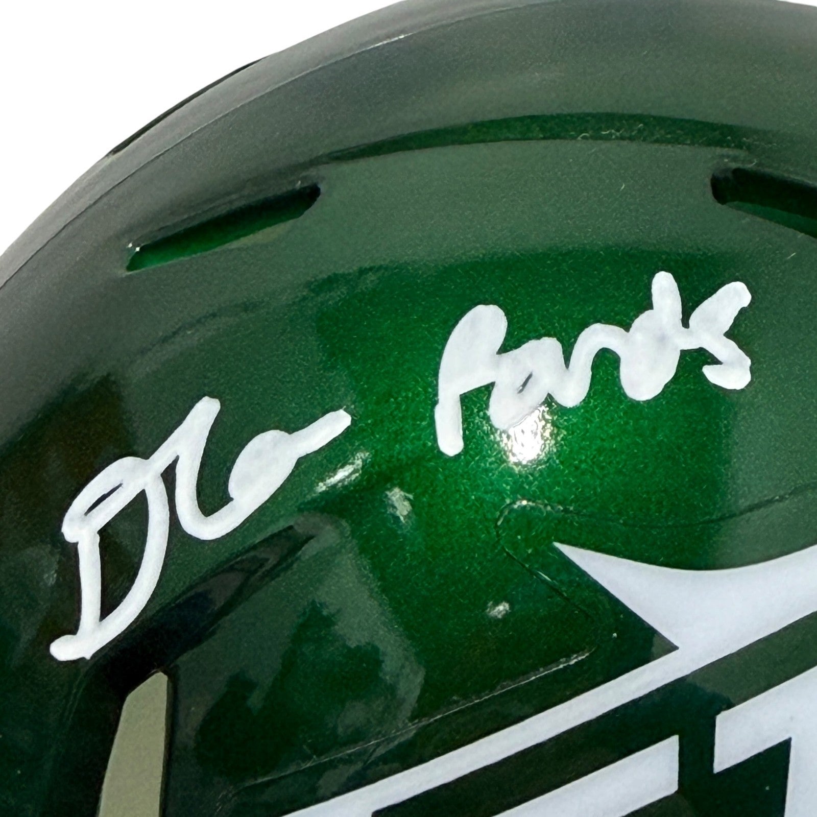 D'Angelo Ponds Signed New York Jets Speed Mini Helmet JSA Witness COA1