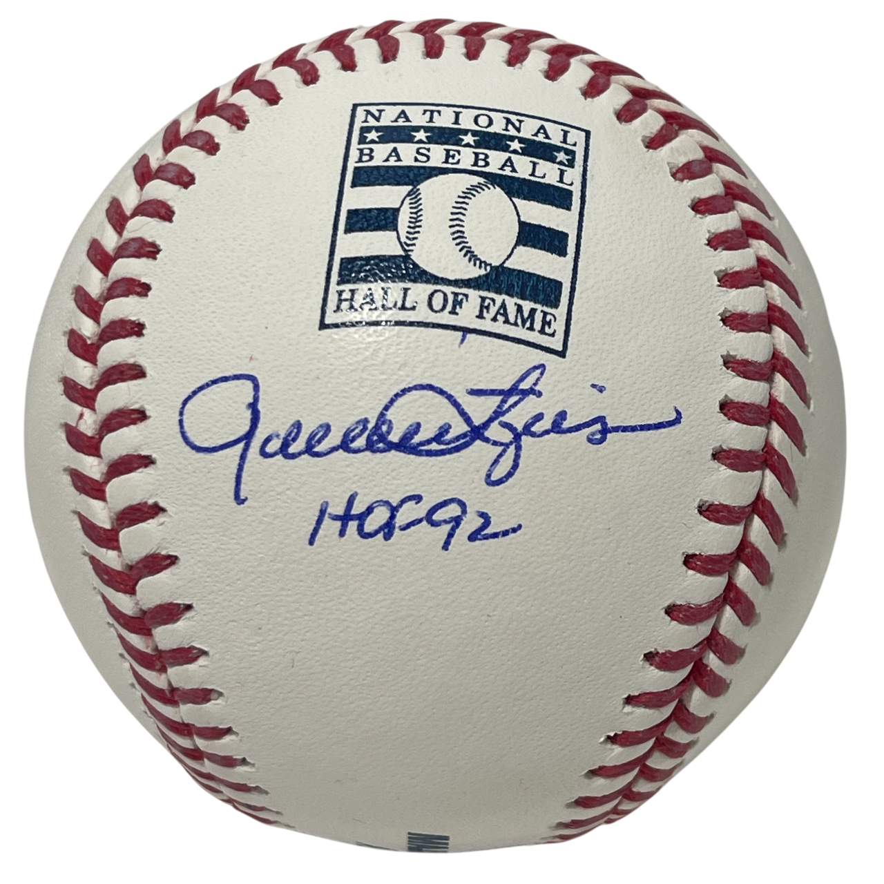 Rollie Fingers Signed Hall of Fame Logo ROMLB Baseball w/ HOF 92 Beckett BAS COA0
