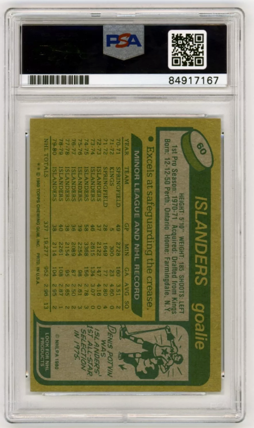 Billy Smith 1980-81 Topps Scratched #60 Signed PSA Authentic Auto Islanders HOF1