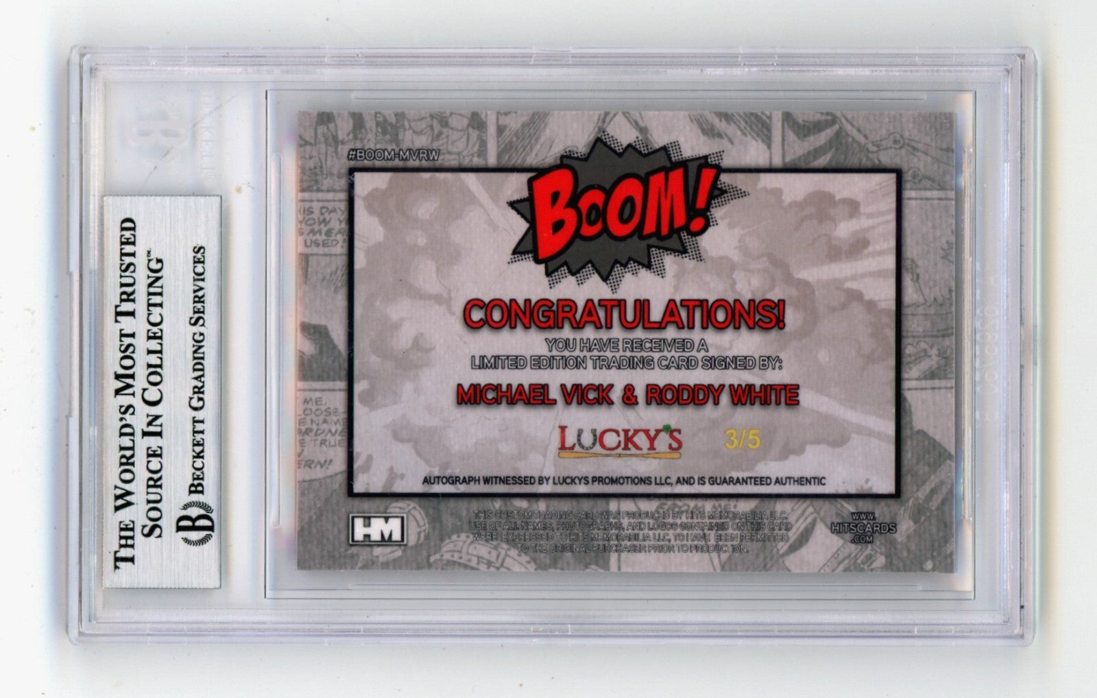 Mike Vick & Roddy White 2024 Hits Memorabilia BOOM Red /5 Signed BGS BAS Auto1