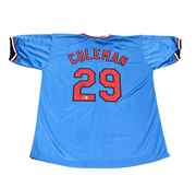 Vince Coleman Signed St Louis Cardinals Custom Jersey Beckett Witness BAS COA0