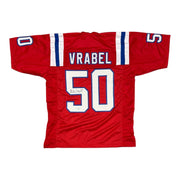 Mike Vrabel Signed New England Patriots Red TB Custom Jersey JSA Witness COA0