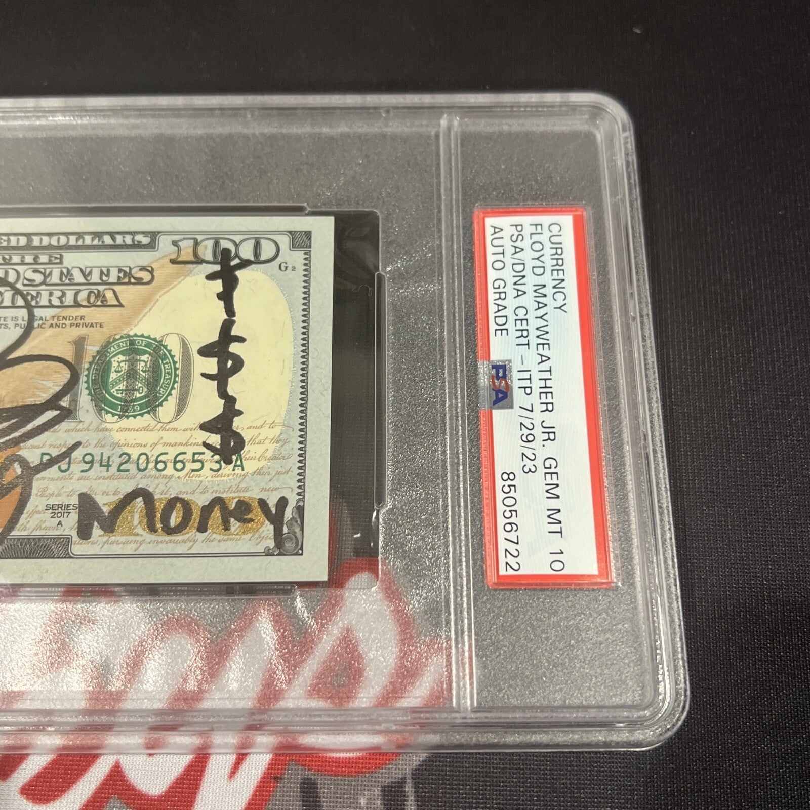 Floyd Mayweather Jr Signed $100 Bill US Currency x4 Inscriptions PSA 10 Auto F3