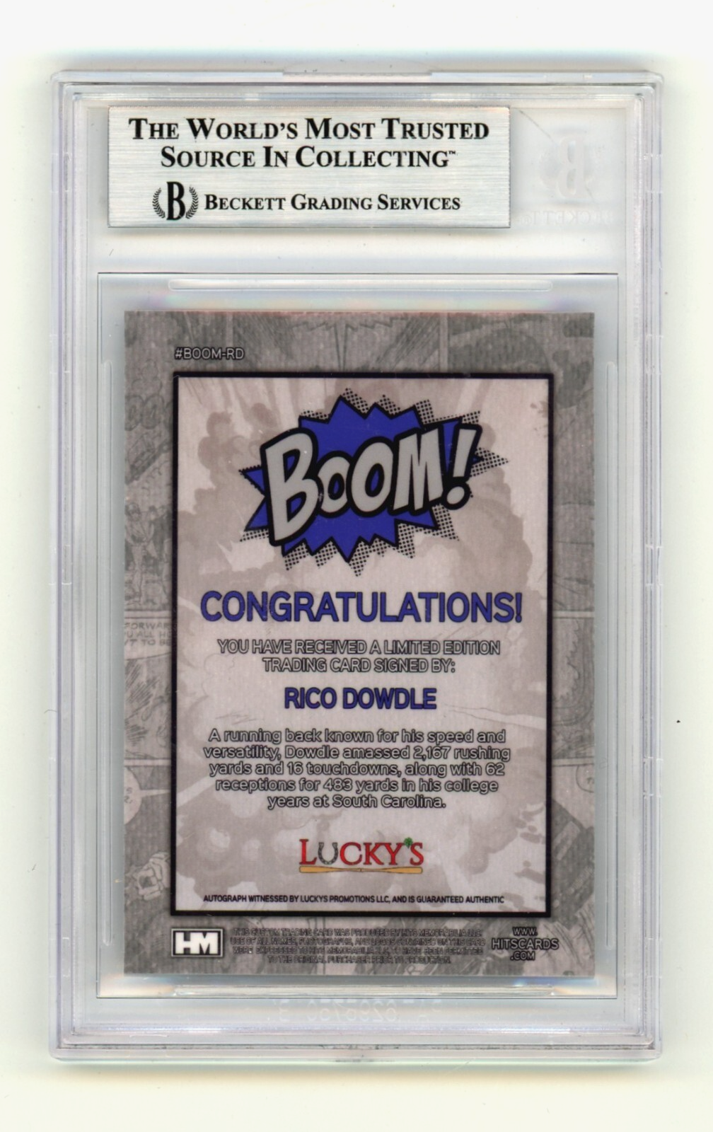 Rico Dowdle 2024 Hits Memorabilia BOOM Silver Signed BGS BAS Auto Cowboys1