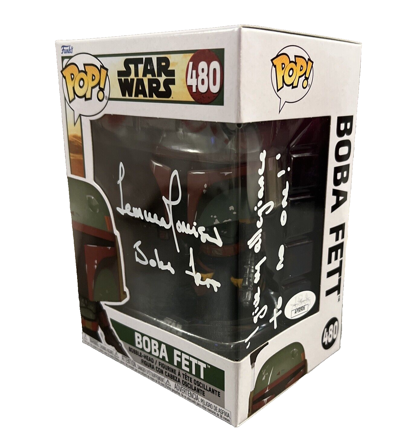 Temura Morrison Signed Auto Boba Fett #480 Star Wars Funko Pop Rare Insc JSA COA0