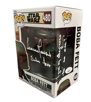Temura Morrison Signed Auto Boba Fett #480 Star Wars Funko Pop Rare Insc JSA COA0