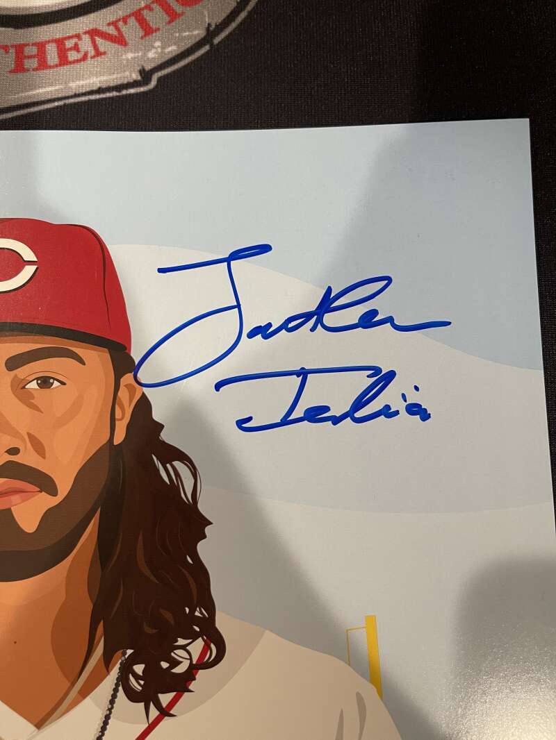 Jonathan India Signed Auto Autographed 11x17 Reds SGA Poster PSA ITP COA Reds1