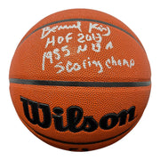Bernard King Signed Wilson NBA Basketball w/ HOF + SC Ins JSA Witness COA0