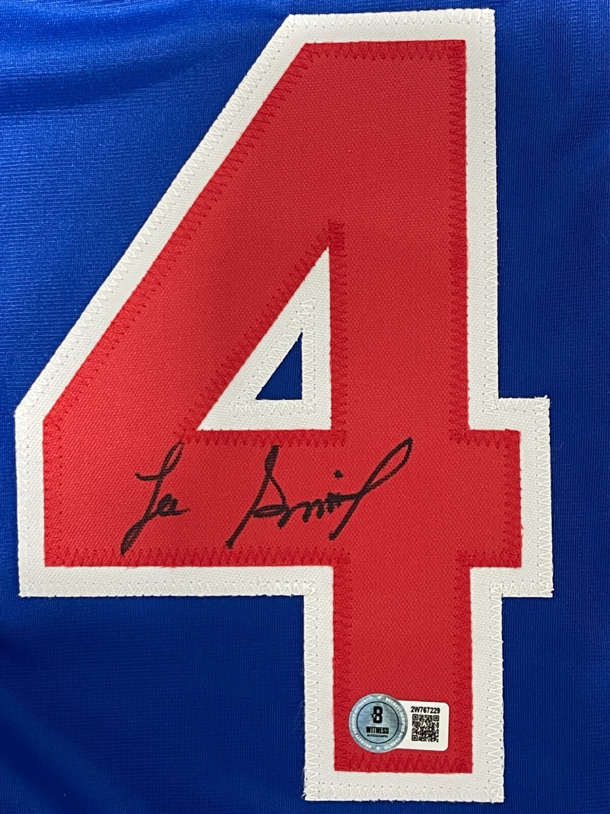 Lee Smith Signed Chicago Cubs Custom Blue Jersey Beckett Witness BAS COA1