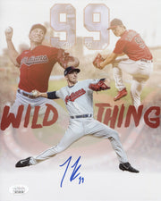 James Karinchak Signed Autographed Cleveland Indians 8x10 Photo JSA COA #40