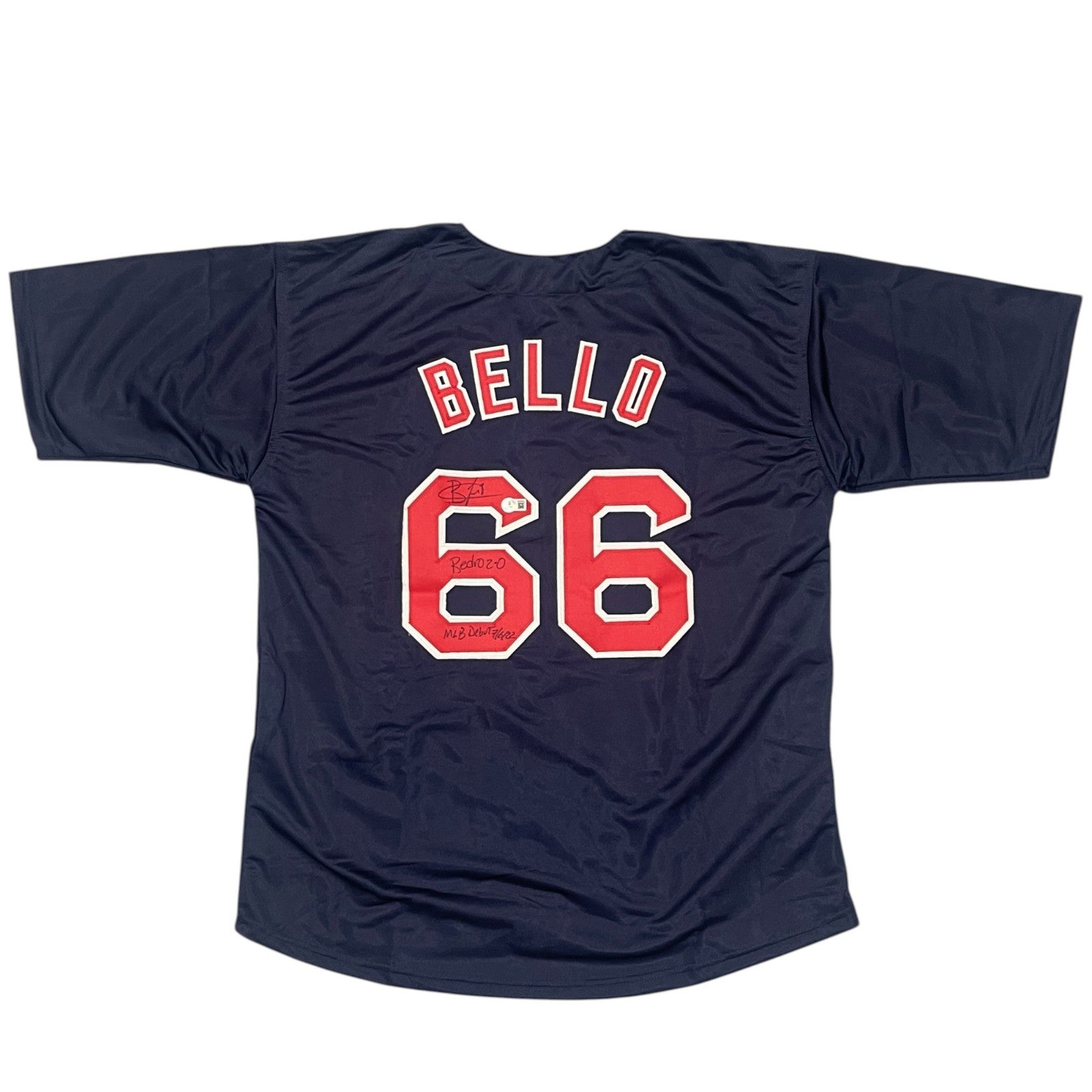 Brayan Bello Signed Boston Red Sox Custom Jersey w/ 2 Ins Beckett Wit BAS COA0