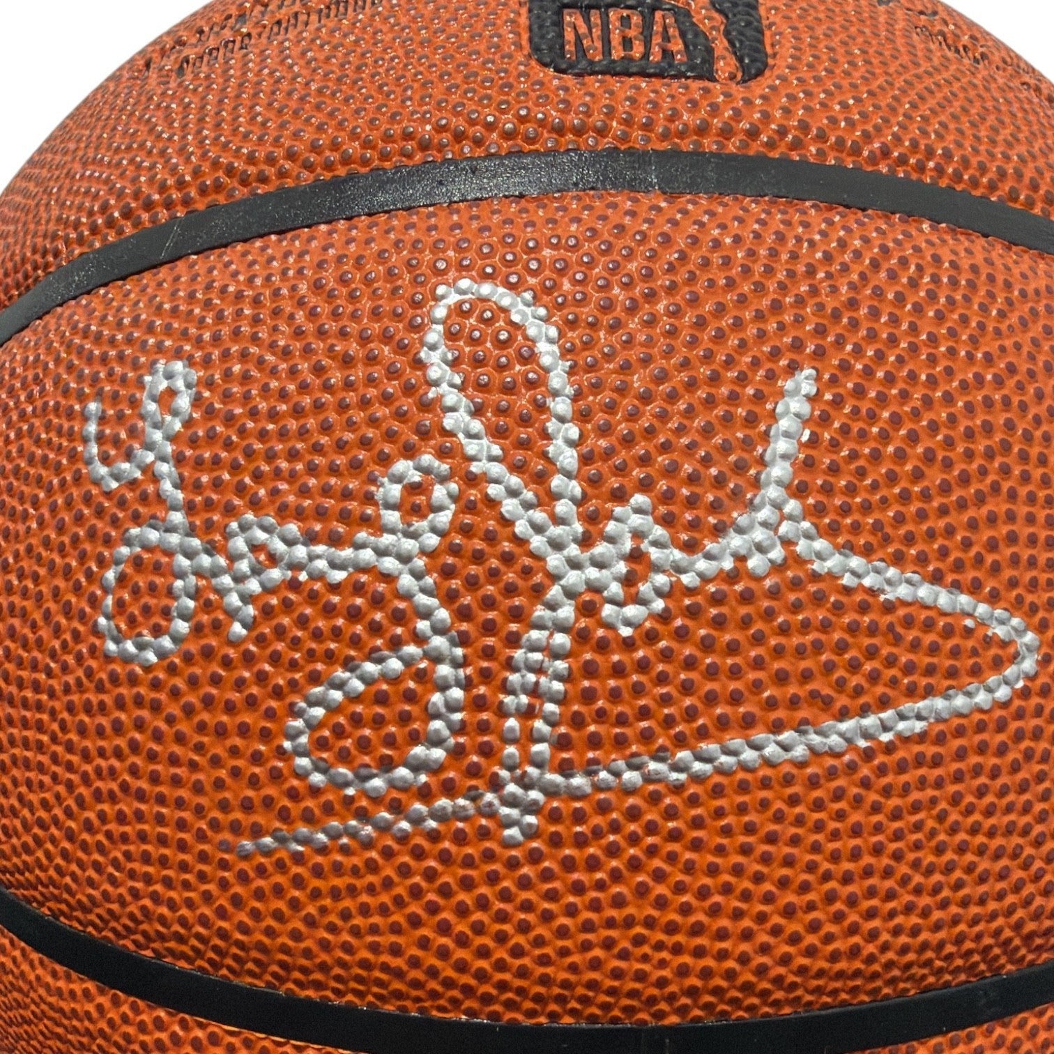 Marcus Camby Latrell Sprewell Larry Johnson Signed Wilson Basketball JSA W COA3