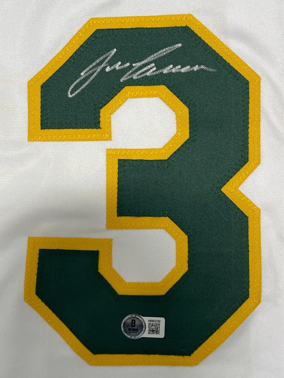Jose Canseco Signed Oakland Athletics Custom Jersey Beckett Witness BAS COA1