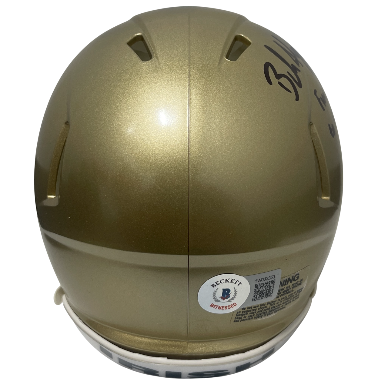 Brandon Aubrey Signed  Notre Dame Mini Helmet w/ Futbol to Football BAS COA2