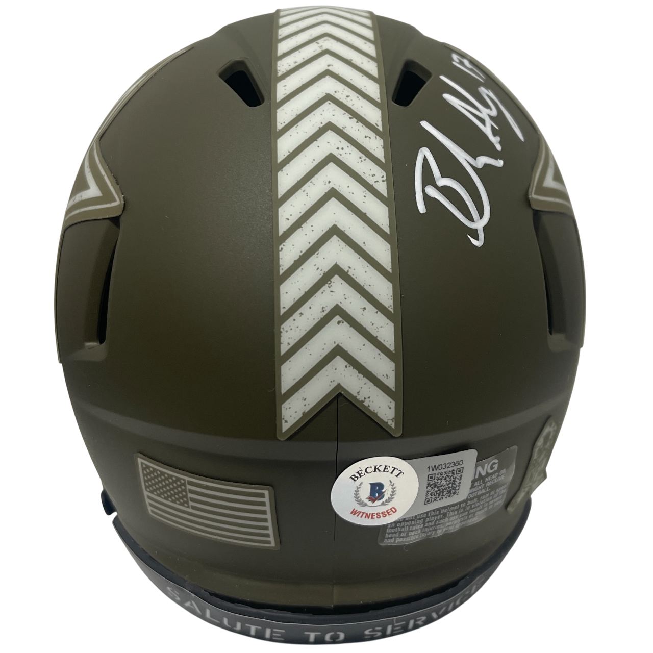 Brandon Aubrey Signed Salute 23 Mini Helmet w/ Americas Kicker Beckett BAS COA3