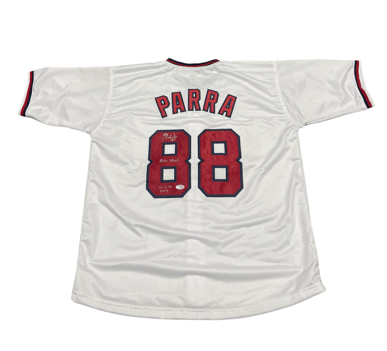 Gerardo Parra Signed Washington Custom Jersey w/ 2 Ins Beckett BAS COA0