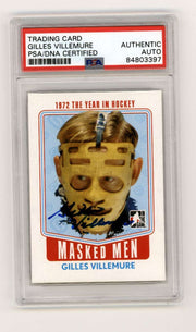 Gilles Villemure 2009-10 ITG Masked Men MM-05 Signed PSA Authentic Auto Rangers0