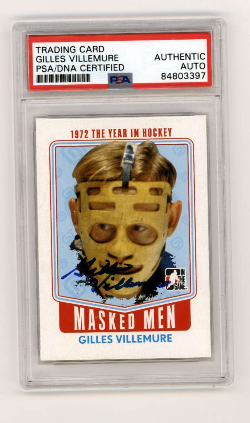 Gilles Villemure 2009-10 ITG Masked Men MM-05 Signed PSA Authentic Auto Rangers0