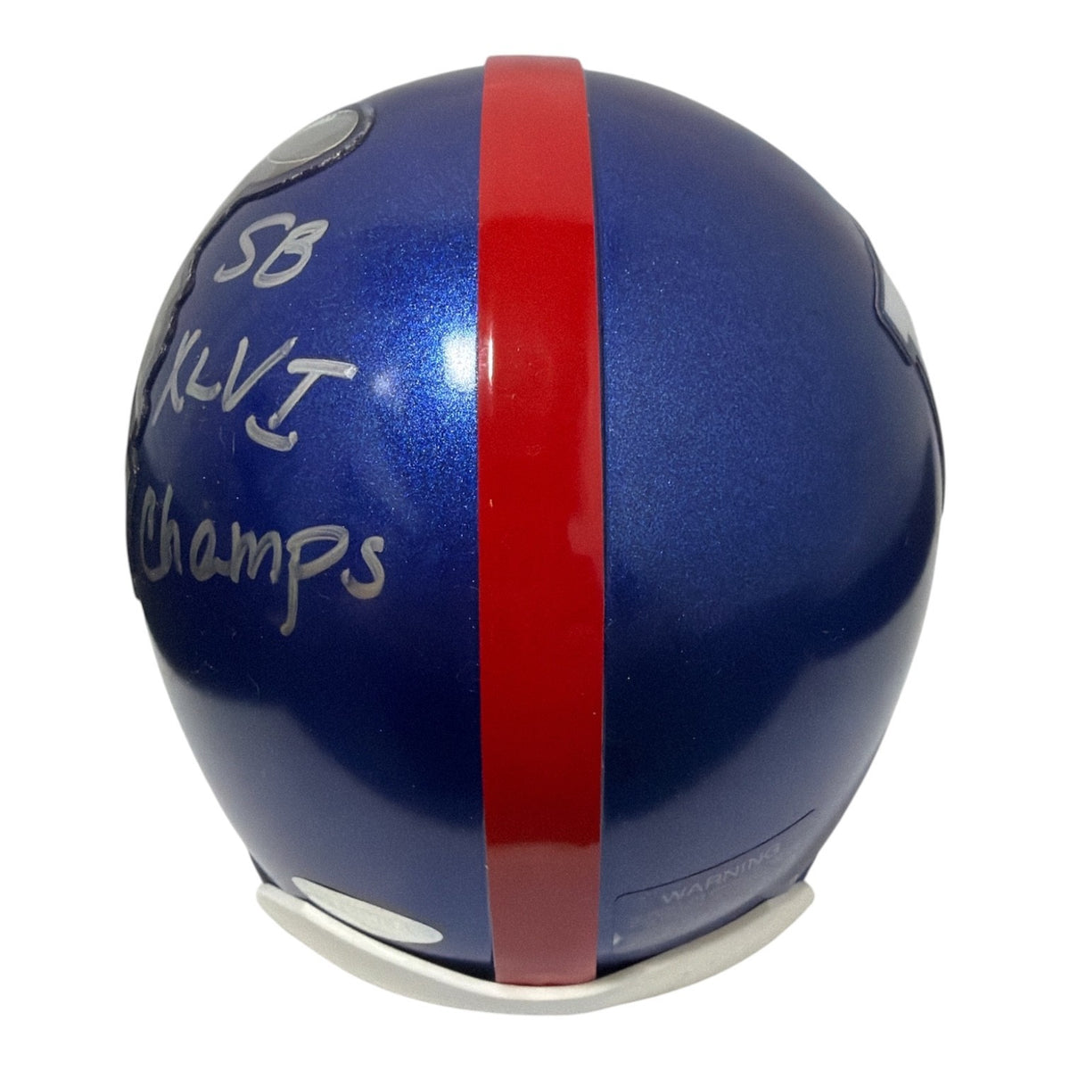 Victor Cruz Signed Giants Super Bowl XLVI Logo Mini Helmet w/ Insc. STEINER COA4